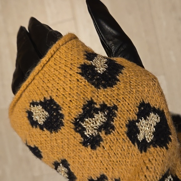 NWT Juicy Couture Los Angeles Black Label Leopard Mitt Gloves - Picture 8 of 10